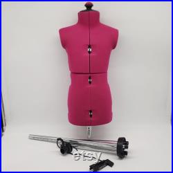 Adjustable Little Miss Pink Dress Form Mannequin With Stand For Sewing and Tailoring