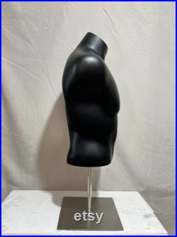 Adjustable Siver Base Black Sports Male Mannequin Torso Manus