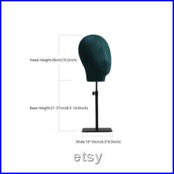 Adjustable Suede Mannequin Head, Linen Female and Male Mannequin Hat block ,Metal Hat Holder, High-grade Rack Accessories for Hair Boutique