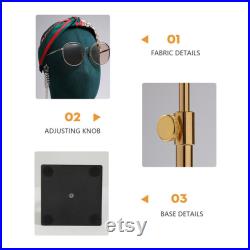 Adjustable Suede Mannequin Head, Linen Female and Male Mannequin Hat block ,Metal Hat Holder, High-grade Rack Accessories for Hair Boutique