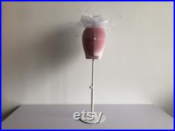 Adjustable White Base Light Pink Female Mannequin Head Jessy
