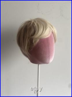 Adjustable White Base Light Pink Female Mannequin Head Jessy