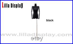 Adjustable black tripod base black velvet off shoulder female dress form Paula