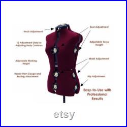 Adult Female Adjustable Dress Form Sewing Mannequin Fabric Torso with 12 Adjustment Dials FH-2-8-JF