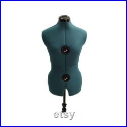 Adult Female Adjustable Dress Form Sewing Mannequin Torso with 9 Fabric Adjustment Wheels FH-4