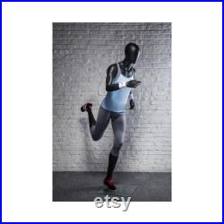 Adult Female Athletic Fitness Jogging Matte White Fiberglass Mannequin with Base PB4