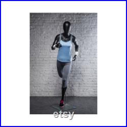 Adult Female Athletic Fitness Jogging Matte White Fiberglass Mannequin with Base PB4