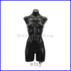 Adult Female Black Plastic Half Body Torso Dress Form Mannequin P907BK