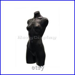 Adult Female Black Plastic Half Body Torso Dress Form Mannequin P907BK