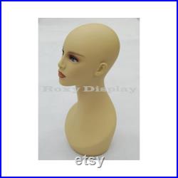 Adult Female Fiberglass Realistic Fleshtone Mannequin Head (2 pack) HELENF3