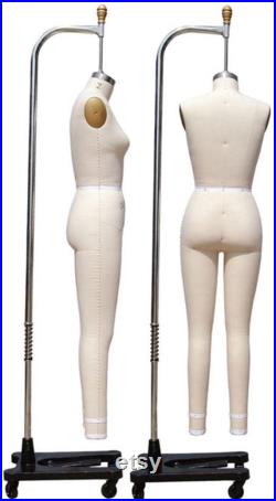 Adult Female Full Body Professional Tailor Dress Form Pinnable Mannequin with Right Arm and Padding Kit 601-FULL