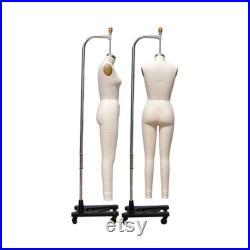 Adult Female Full Body Professional Tailoring Dress Form Linen Mannequin with Right Arm and Padding Kit FULLSIZE-ST