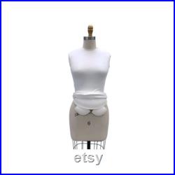 Adult Female Full Body Professional Tailoring Dress Form Linen Mannequin with Right Arm and Padding Kit FULLSIZE-ST