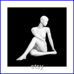 Adult Female Glossy White Fiberglass Abstract Yoga Mannequin YOGA09