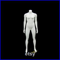 Adult Female Glossy White Fiberglass Headless Husky Muscular Body with Base HUSKYFEMBW