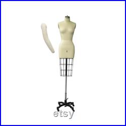 Adult Female Half Body Professional Tailor Dress Form Pinnable Mannequin with Right Arm and Padding Kit 601-HALF-NC