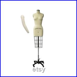 Adult Female Half Body Professional Tailor Dress Form Pinnable Mannequin with Right Arm and Padding Kit 601-HALF