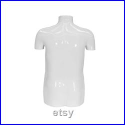 Adult Female Headless Fiberglass Glossy White Plus Size Mannequin Torso Display FPLW