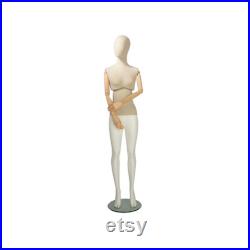 Adult Female Linen Upper Body Fiberglass Lower Body Removable Egg Head Mannequin FFLX01