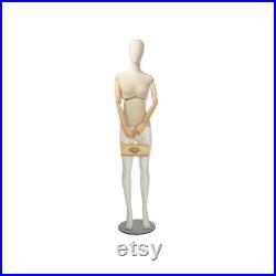 Adult Female Linen Upper Body Fiberglass Lower Body Removable Egg Head Mannequin FFLX01