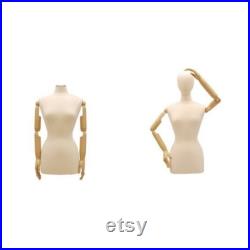 Adult Female Mannequin Dress Form Pinnable Torso with Flexible Arms and Base F6 8WARM