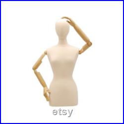 Adult Female Mannequin Dress Form Pinnable Torso with Flexible Arms and Base F6 8WARM