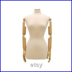 Adult Female Mannequin Dress Form Pinnable Torso with Flexible Arms and Base F6 8WARM