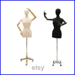 Adult Female Mannequin Dress Form Pinnable Torso with Flexible Arms and Base F6 8WBKARM