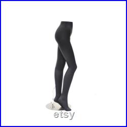 Adult Female Matte Black Fiberglass Mannequin Leg Pant Form with Base FL9BK