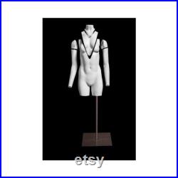 Adult Female Matte White Fiberglass Headless 3 4 Body Torso Invisible Ghost Mannequin GH3 4F