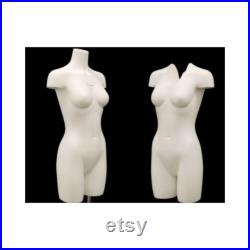 Adult Female Matte White Invisible Ghost Mannequin Body Torso with Base TFW-IV