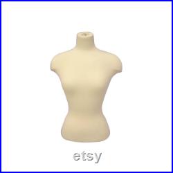 Adult Female Pinnable Off White Mannequin Dress Form Half Body Torso with Base 22SDD01