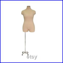 Adult Female Plus Size Mannequin 3 4 Half Body Dress Form Torso with Caster Base Personalize Option Monogram