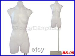 Adult Female White Plastic Half Body Torso Dress Form Mannequin P907W
