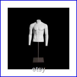 Adult Fiberglass Invisible Ghost Male Mannequin Torso With Adjustable Rolling Base GH1 2M