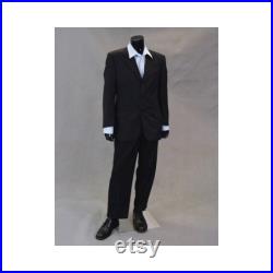 Adult Headless Glossy Black Fiberglass Standing Mannequin with Base MA2BB