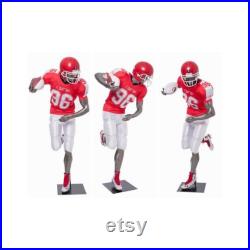 Adult Male Athletic Muscular Fiberglass Running Back Football Player Mannequin with Metal Base BRADY11