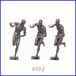 Adult Male Athletic Muscular Fiberglass Running Back Football Player Mannequin with Metal Base BRADY11