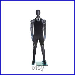 Adult Male Fiberglass Flexible Movable Elbow Athletic Matte Gray Mannequin MFXG