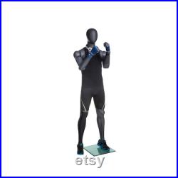 Adult Male Fiberglass Flexible Movable Elbow Athletic Matte Gray Mannequin MFXG