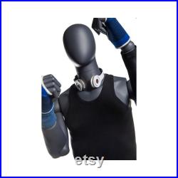 Adult Male Fiberglass Flexible Movable Elbow Athletic Matte Gray Mannequin MFXG