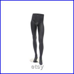 Adult Male Matte Black Fiberglass Mannequin Leg Pant Form with Base ML9BK
