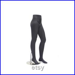Adult Male Matte Black Fiberglass Mannequin Leg Pant Form with Base ML9BK