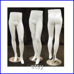 Adult Male Matte White Fiberglass Mannequin Legs Pant Form Display with Base ML9
