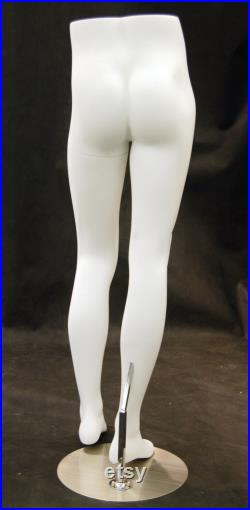 Adult Male Matte White Fiberglass Mannequin Legs Pant Form Display with Base ML9