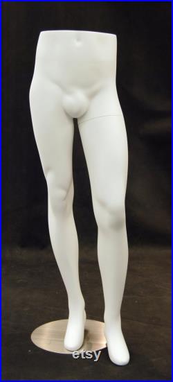 Adult Male Matte White Fiberglass Mannequin Legs Pant Form Display with Base ML9