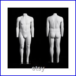 Adult Male Plus Size Full Body Matte White Fiberglass Headless Invisible Ghost Photography Mannequin GH9