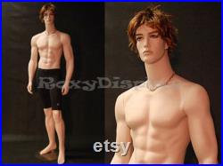 Adult Male Realistic Fleshtone Fiberglass Full Body Mannequin with Base CCB32F