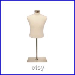 Adult Male Torso Shirt Dress Form Pinnable Mannequin with Base MBSW