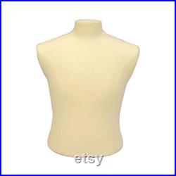 Adult Male Torso Shirt Dress Form Pinnable Mannequin with Base MBSW